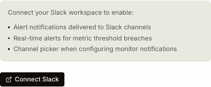 Connect Slack button in Coval settings