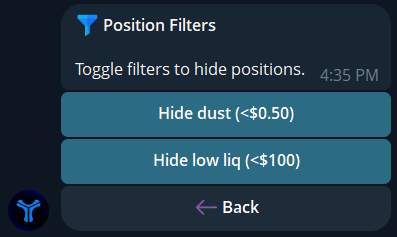 Sorting positions by Value and PnL