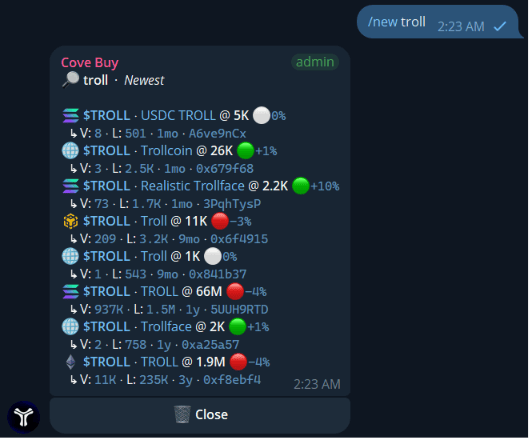 New Ticker Search