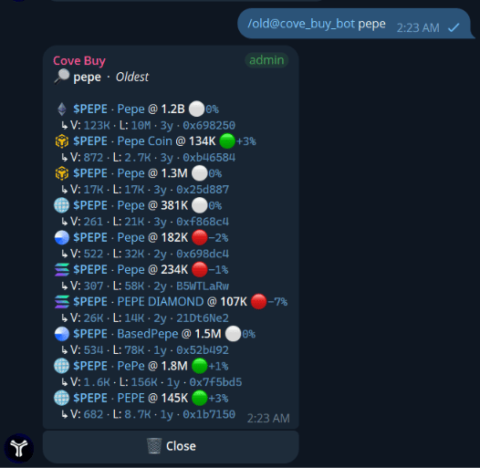 Old Ticker Search