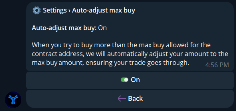 Auto-adjust max buy settings