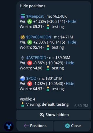 Hide positions menu