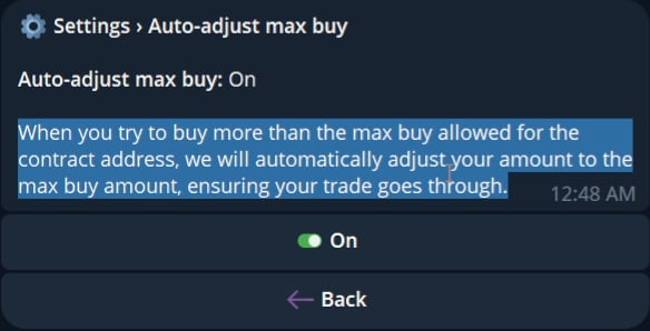 Current Auto-adjust max buy setting and explanation