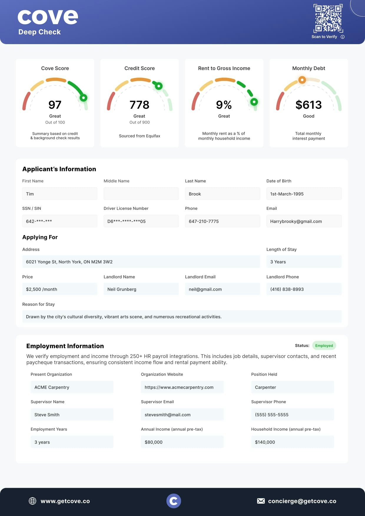 Sample Screening Report