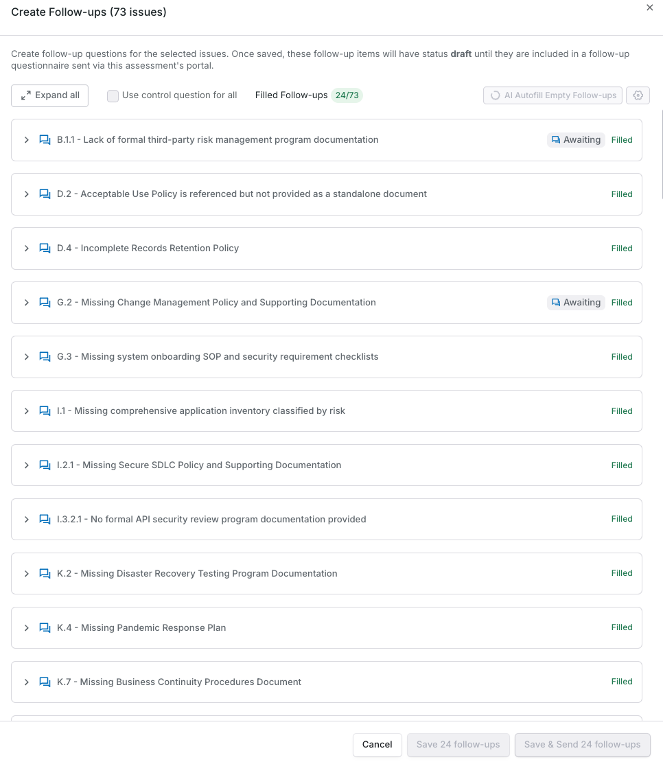 Generated follow-up draft from clause deviations