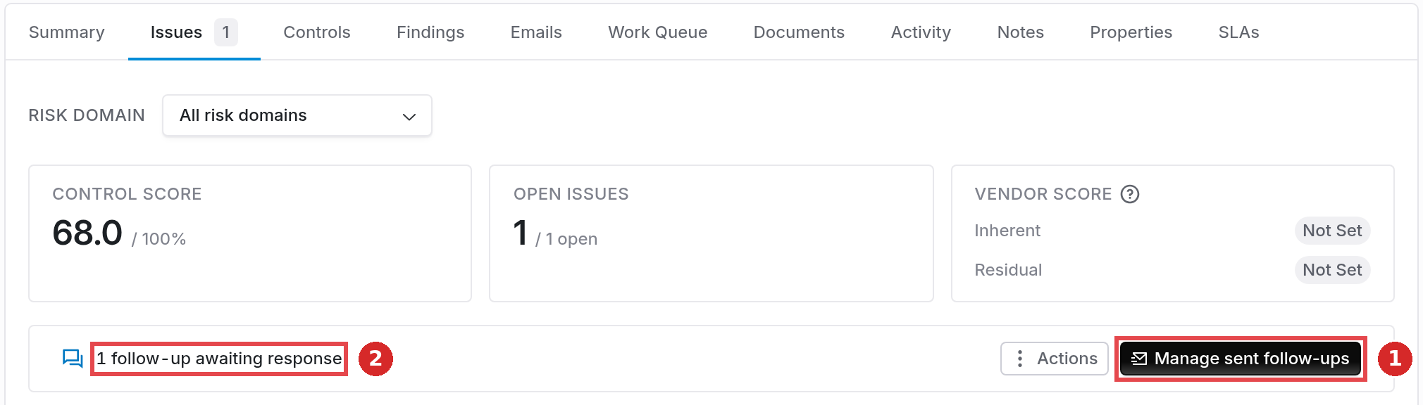 Follow-up bar showing drafts waiting to send