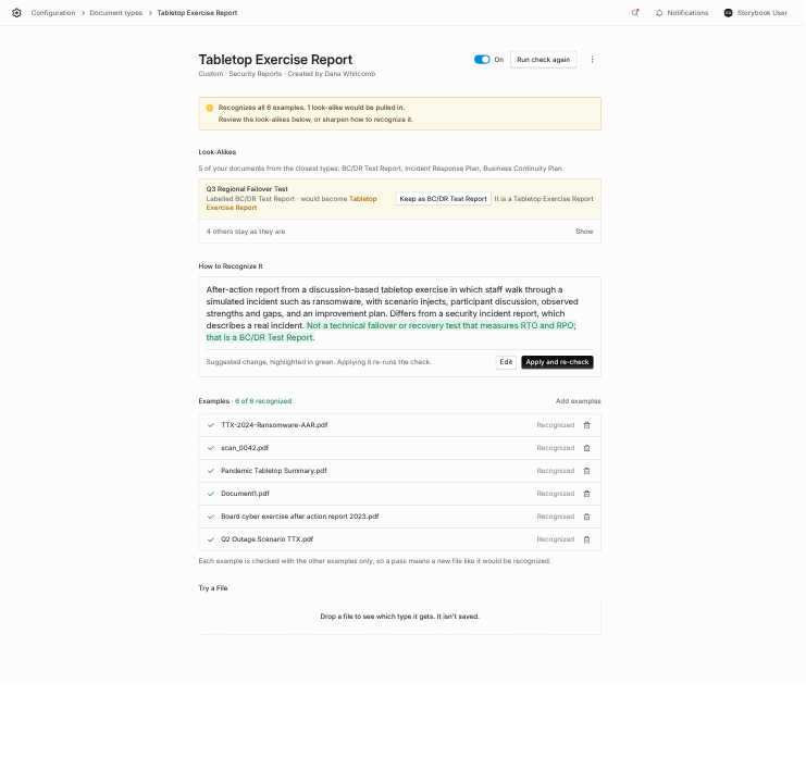 Custom type page with one look-alike and a suggested description change