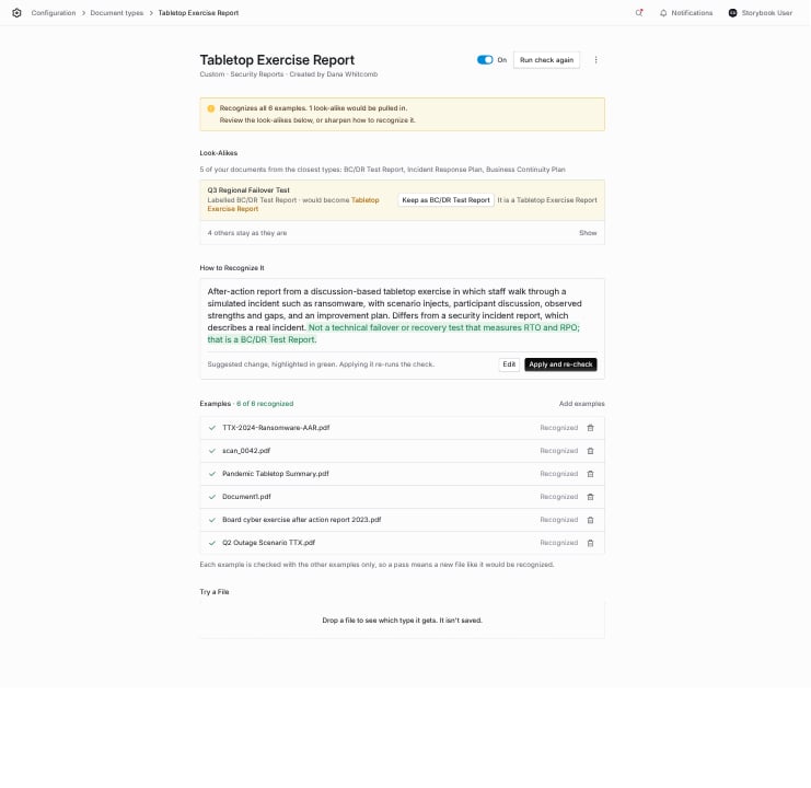 Custom type page with one look-alike and a suggested description change