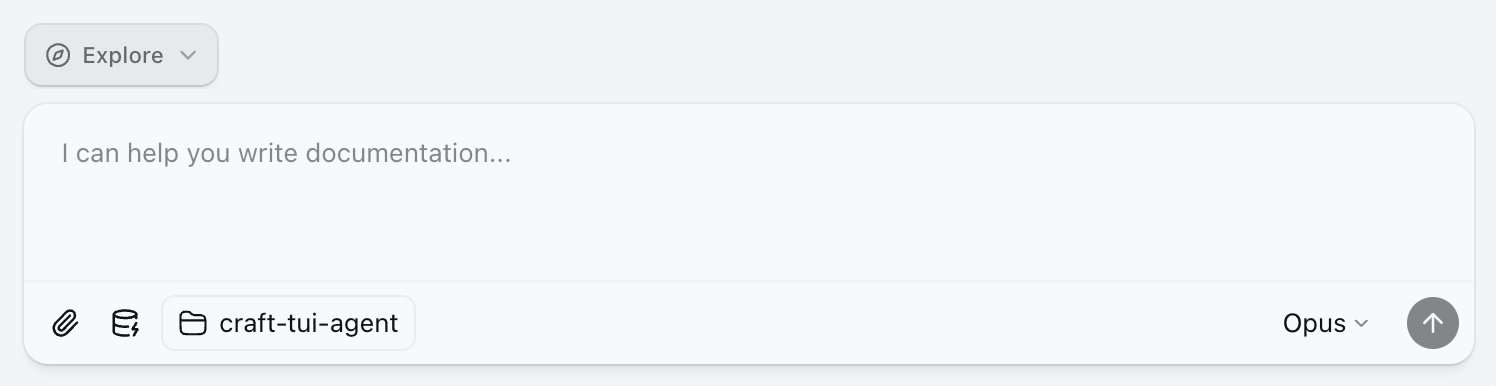 Working directory badge in the chat input showing the folder name