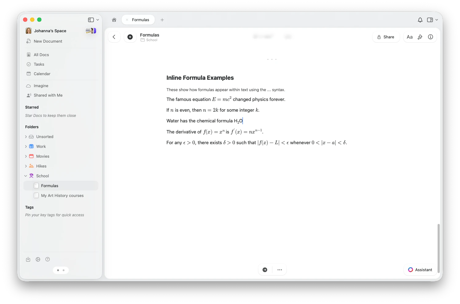 Fórmulas inline dentro do texto