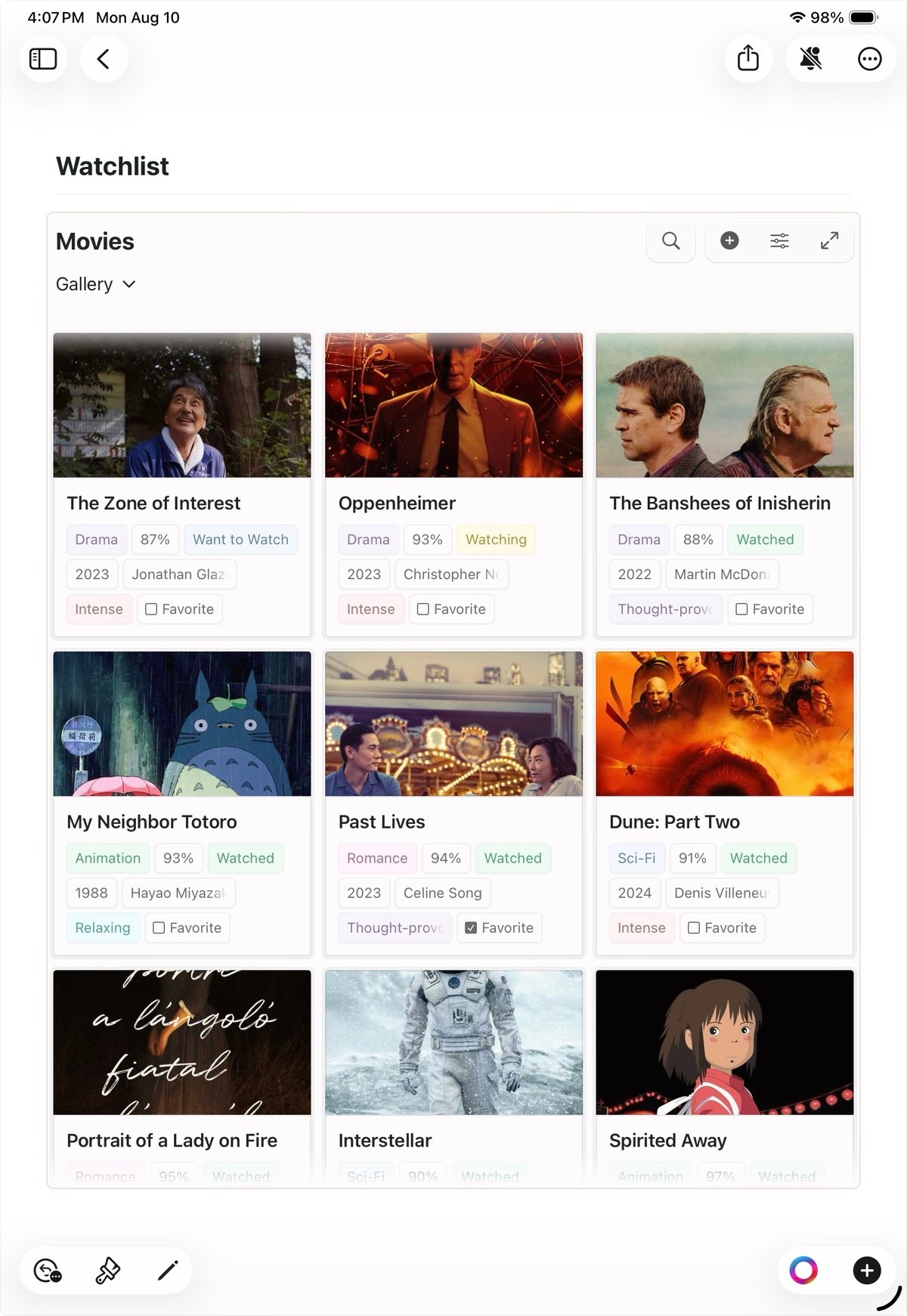 Gallery View on iPad