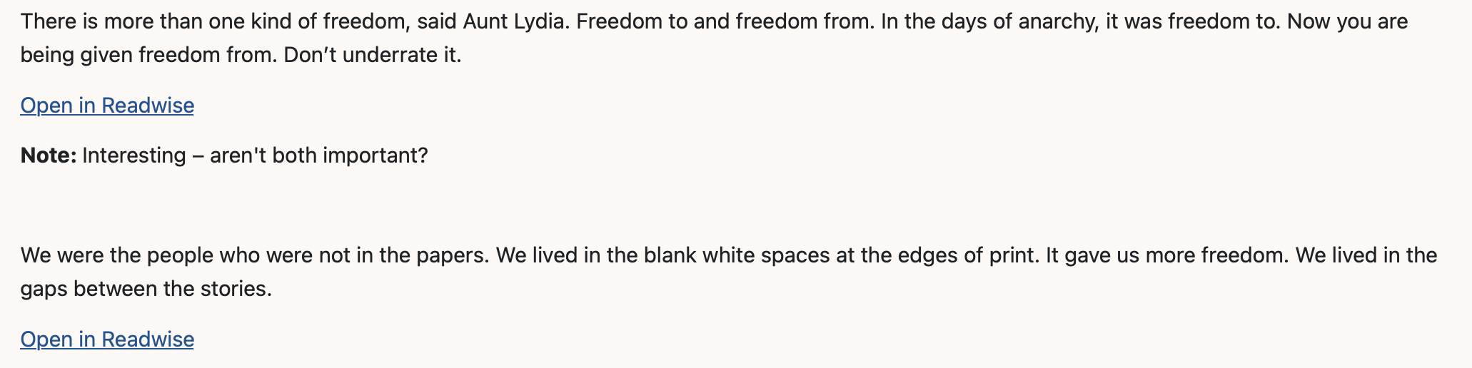 Highlights with simple formatting