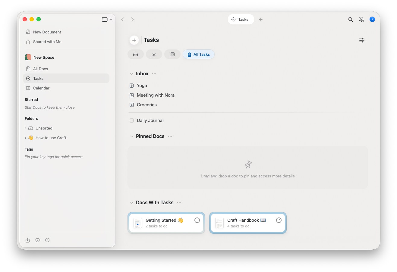 Apple Reminders view in Craft