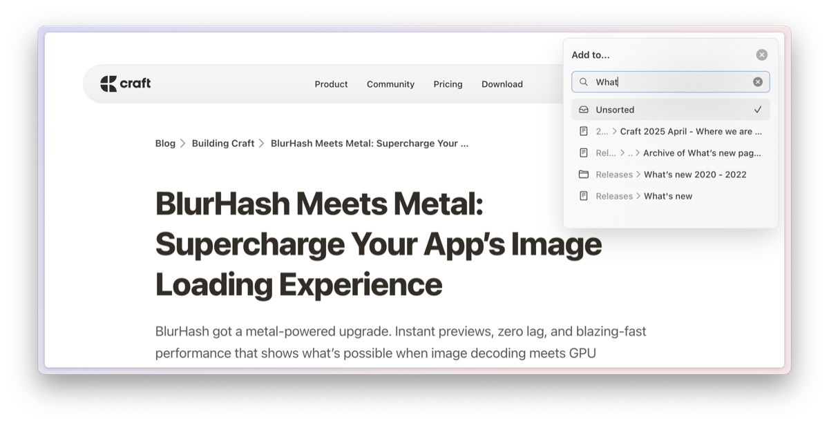 Selecting destination for clipped content