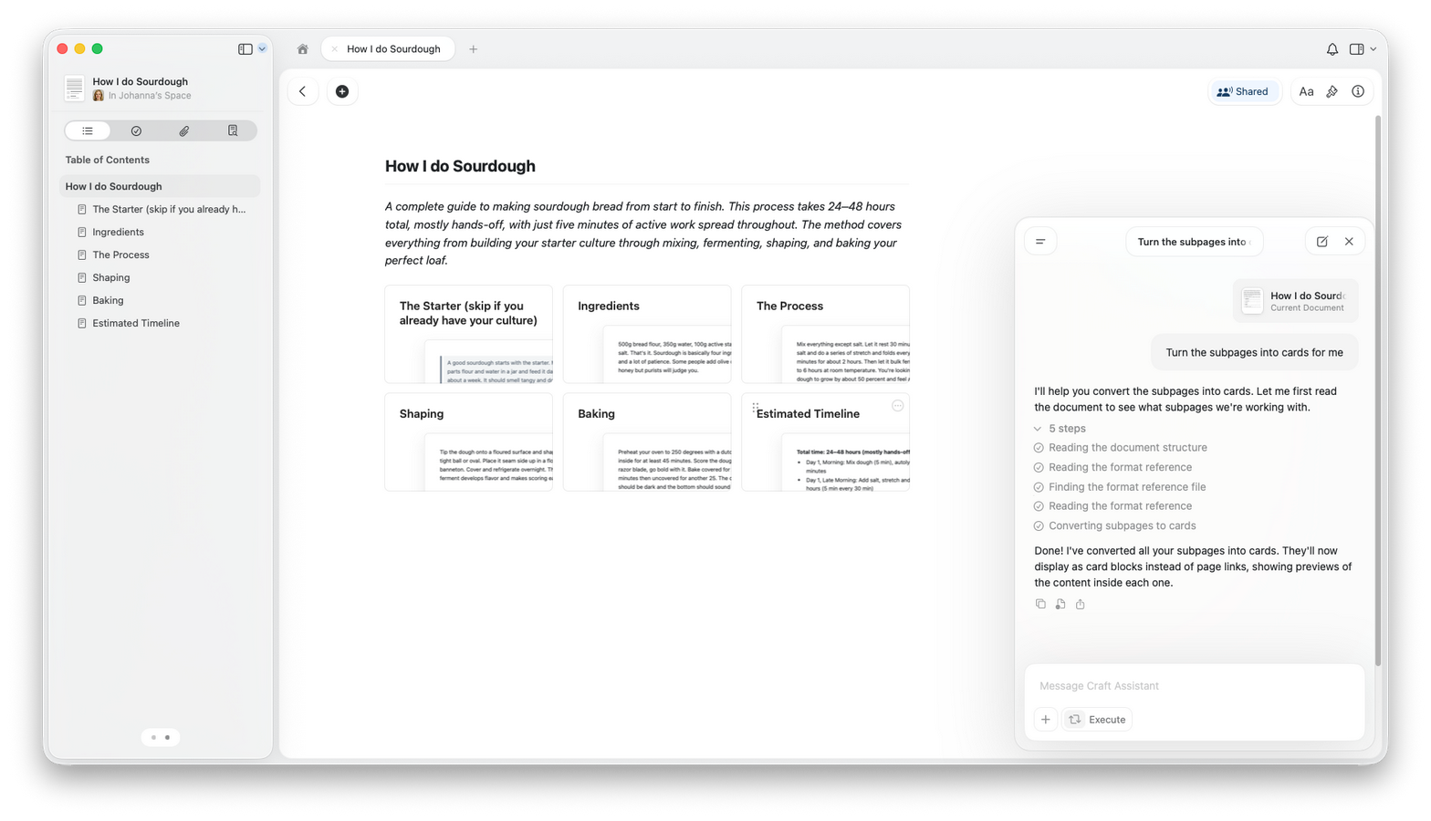 Assistant executing edits in a document