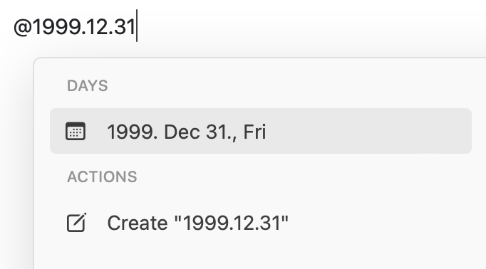Adicionando uma data com o símbolo @
