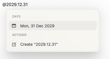 Interface do seletor de data