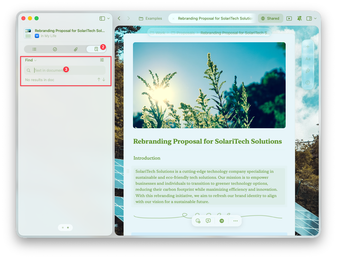 Expanded Find and Replace view