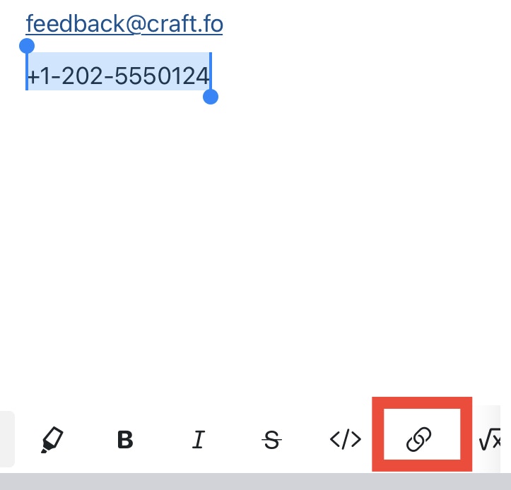 Creating a tel link on iOS
