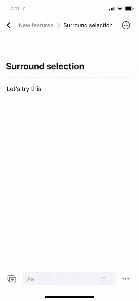 Typing an opening parenthesis wraps selected text with both opening and closing parentheses