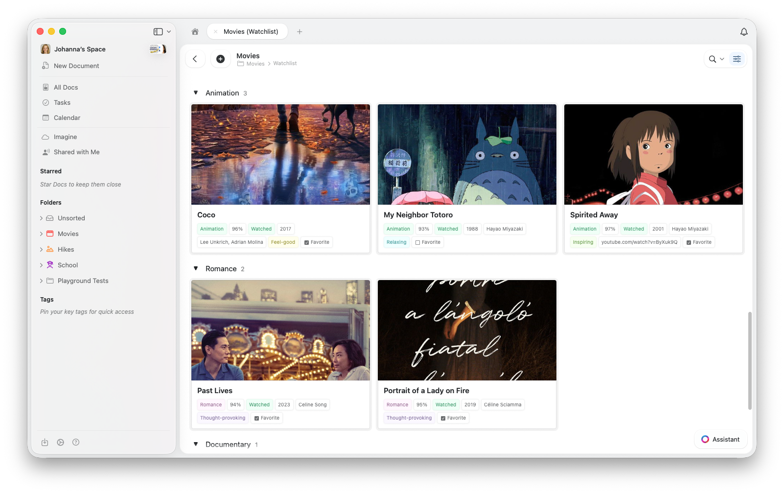 Grouped gallery view with section headers