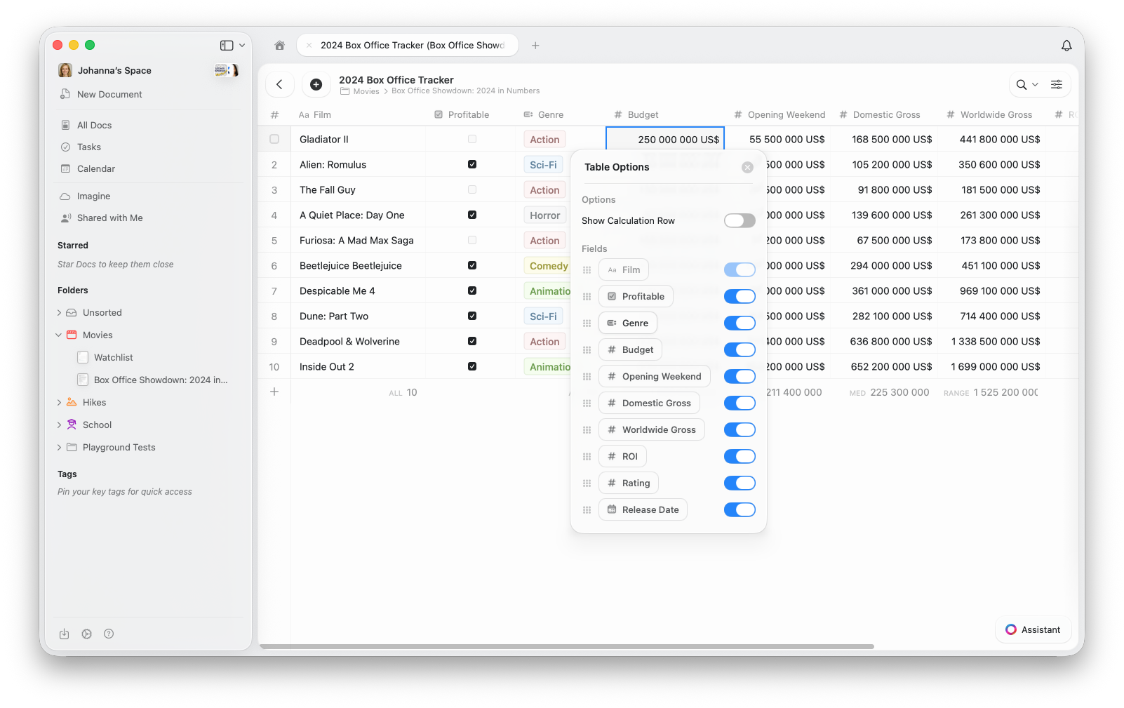 Reordering columns in a specific view
