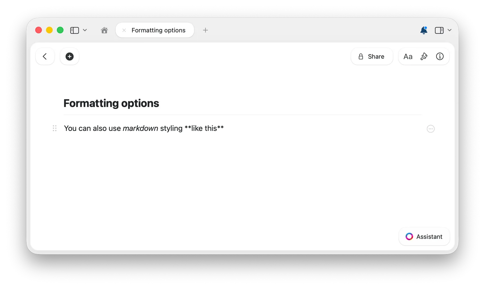 Markdown syntax converting to formatted text
