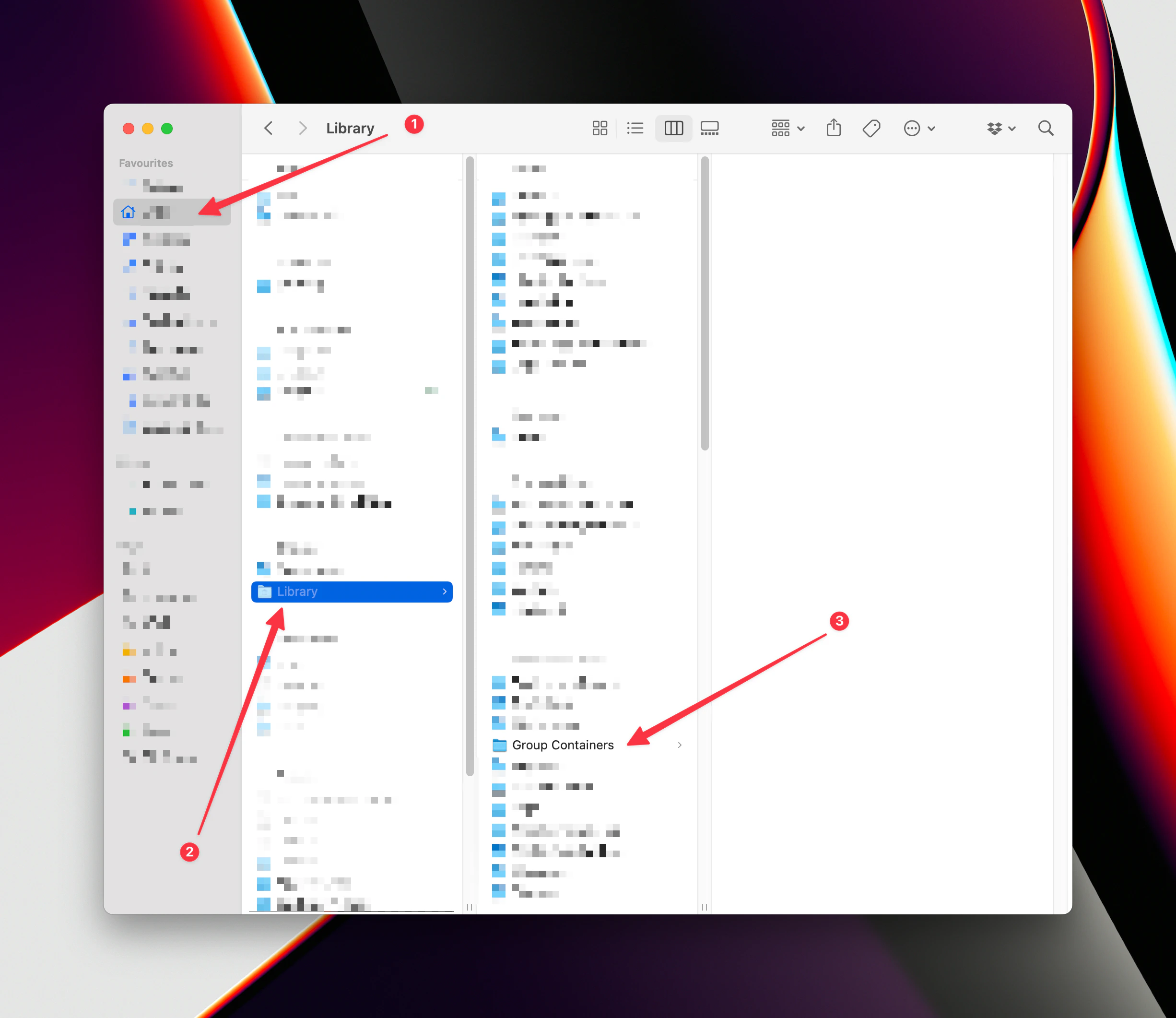 顯示 Library 容器的 Setapp 資料夾結構