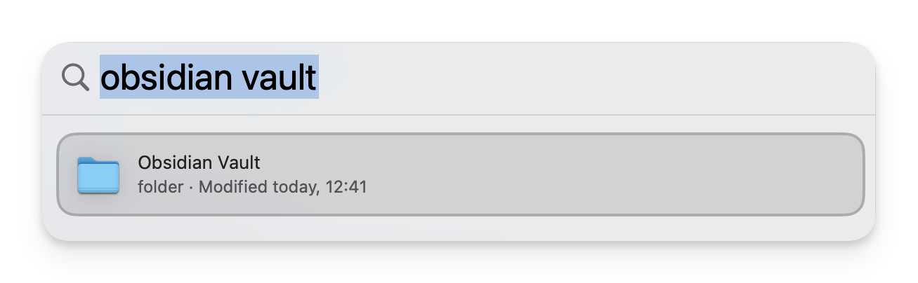Obsidian vault folder in Finder