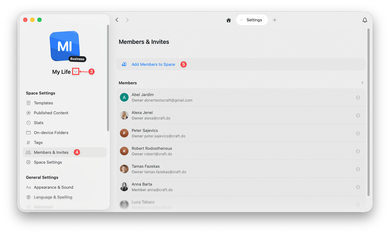 向空间添加成员界面