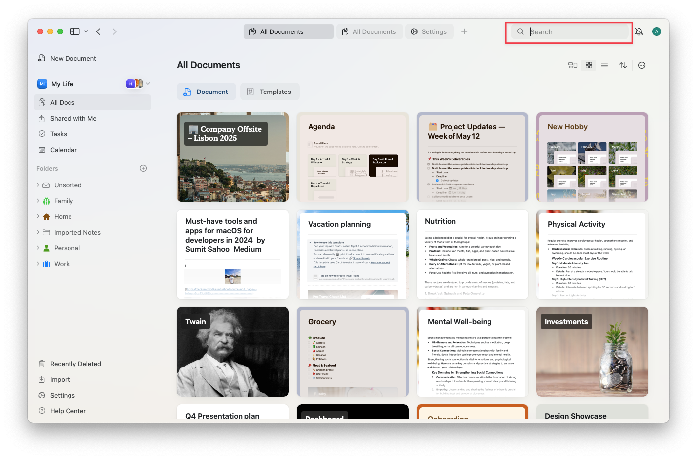 側邊欄中的搜尋列