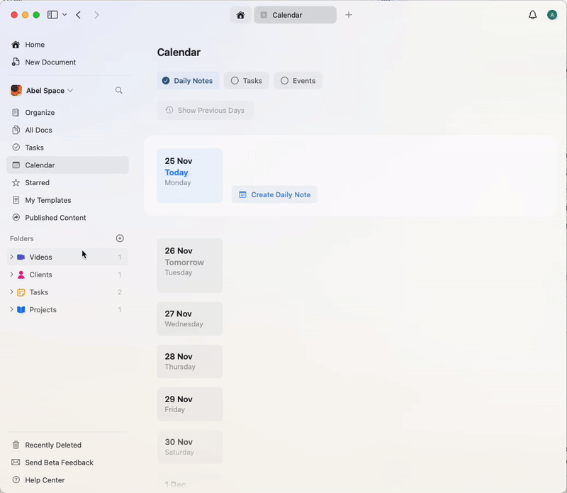Enabling tasks in Calendar view