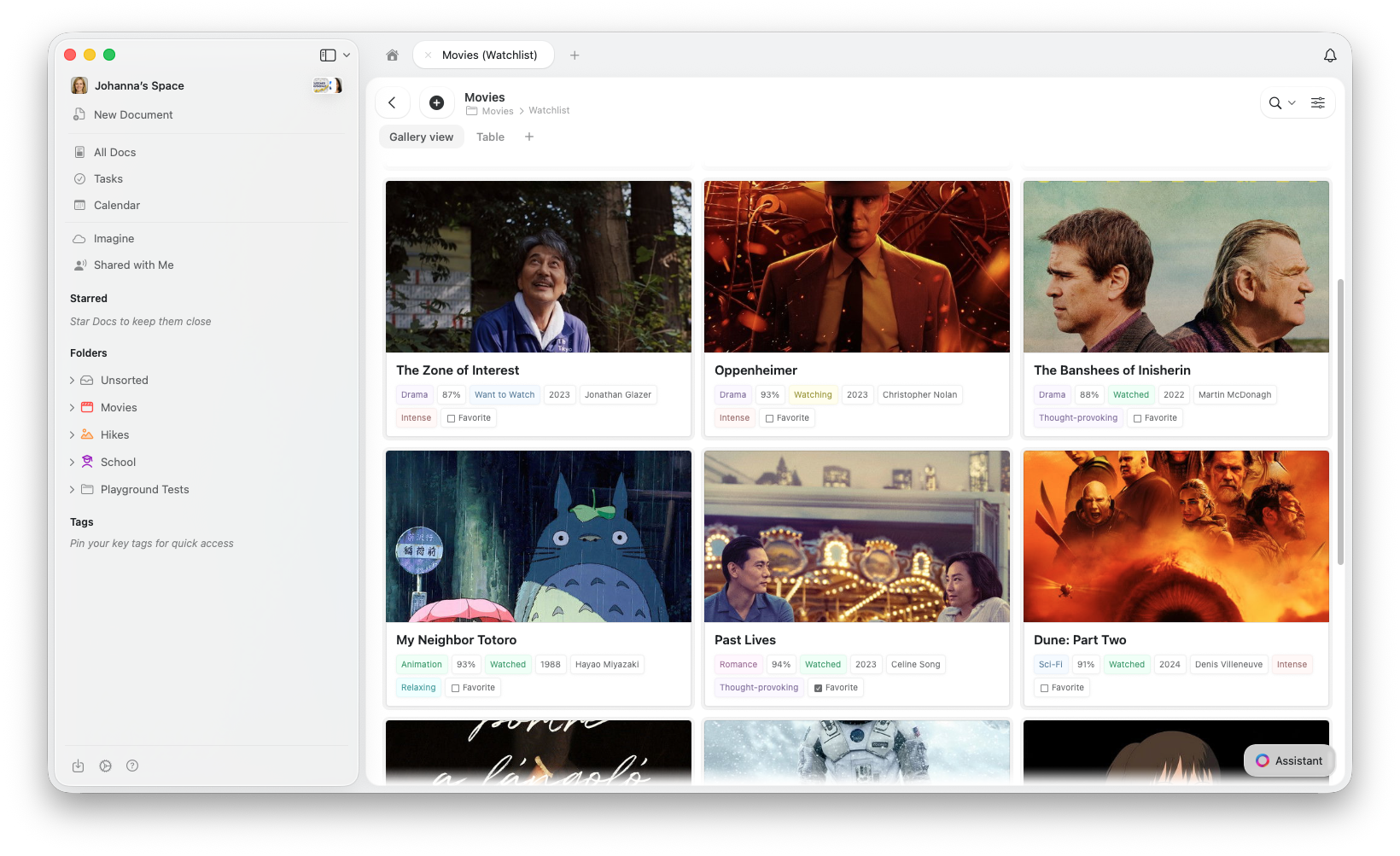 View tabs at the top of a collection with multiple views