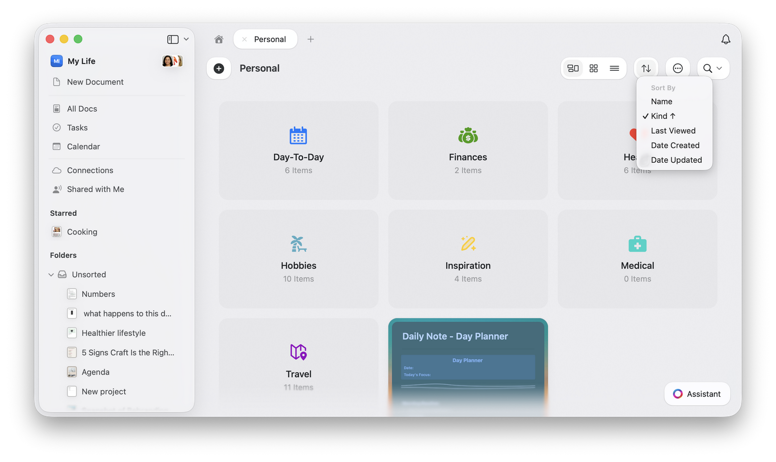 The Sort By menu on macOS, opened from the sort button in the toolbar