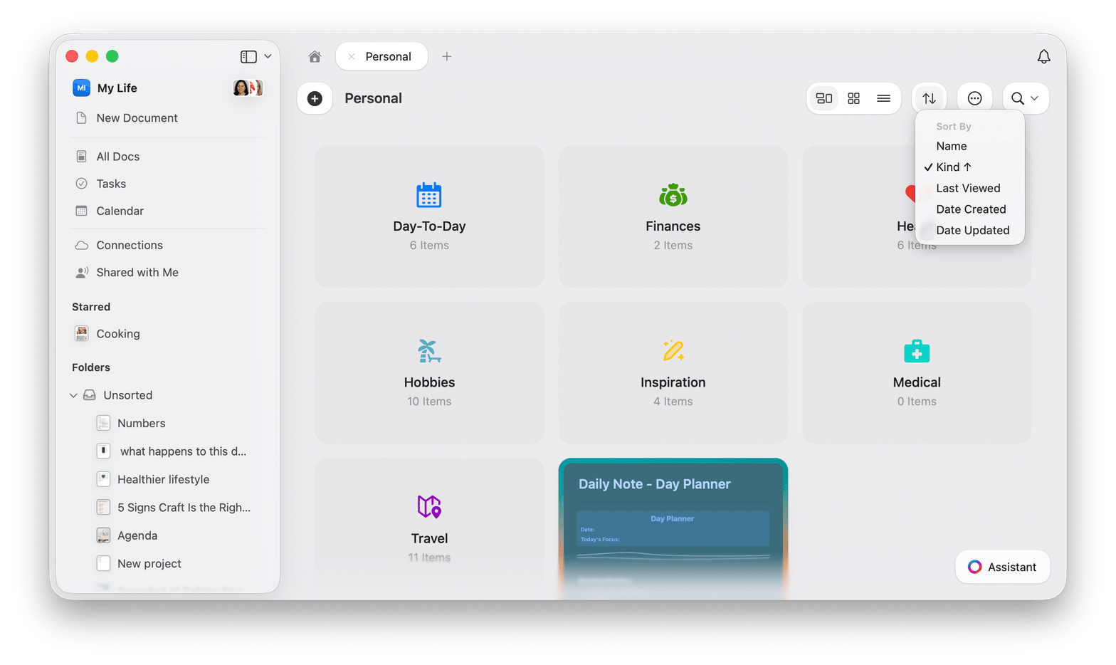 The Sort By menu on macOS, opened from the sort button in the toolbar