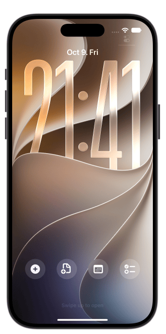 iPhone Lock Screen with Craft widgets below the clock