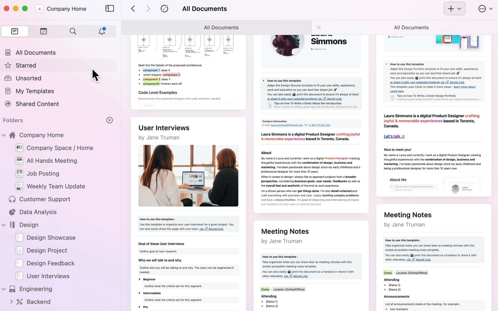 Notifications panel showing unread activity