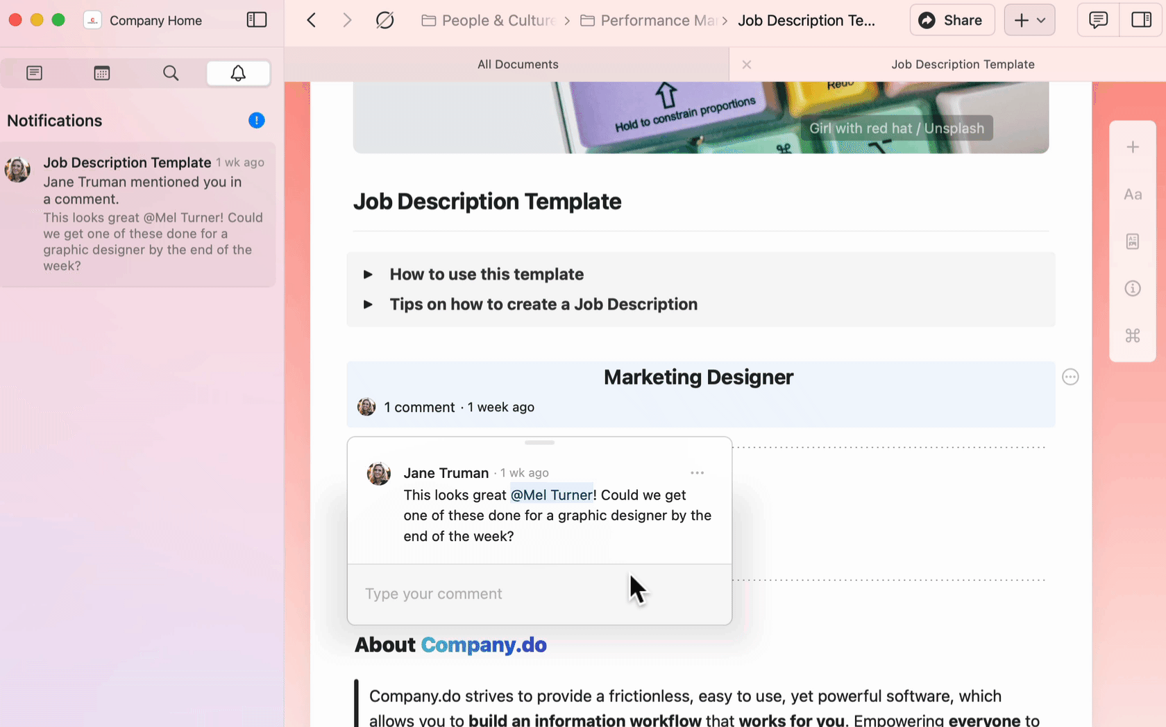 Replying to a comment thread