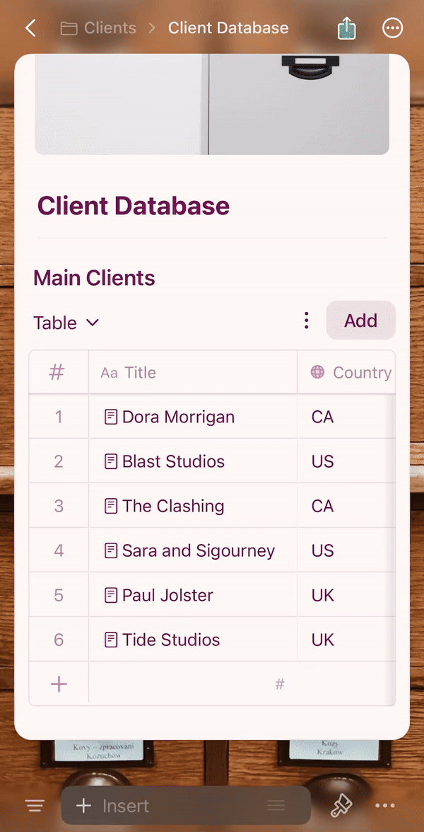 Filling in data using predefined fields