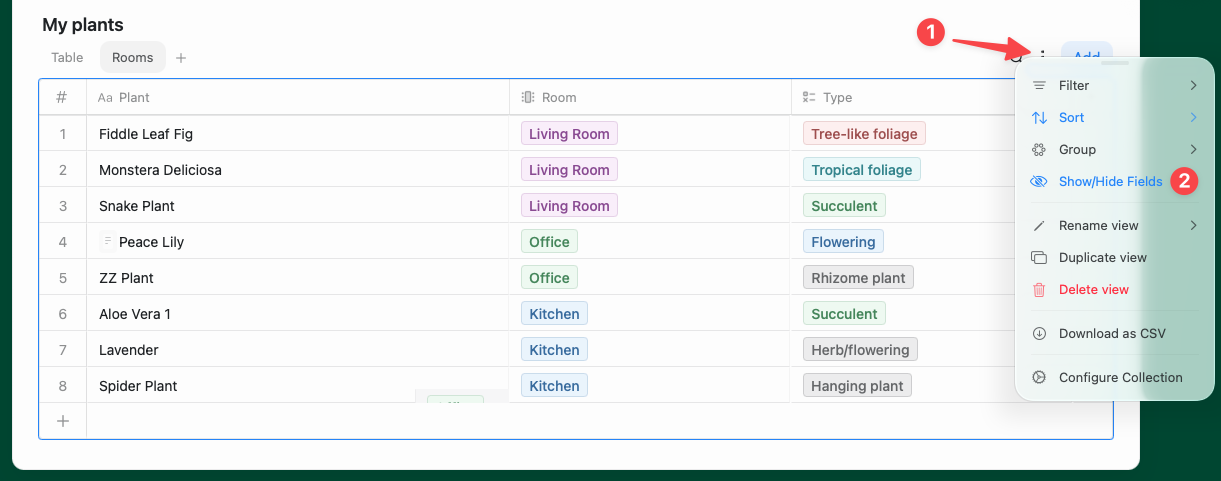 Reordering columns in a specific view