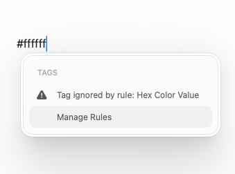 Tag ignored by a rule while typing