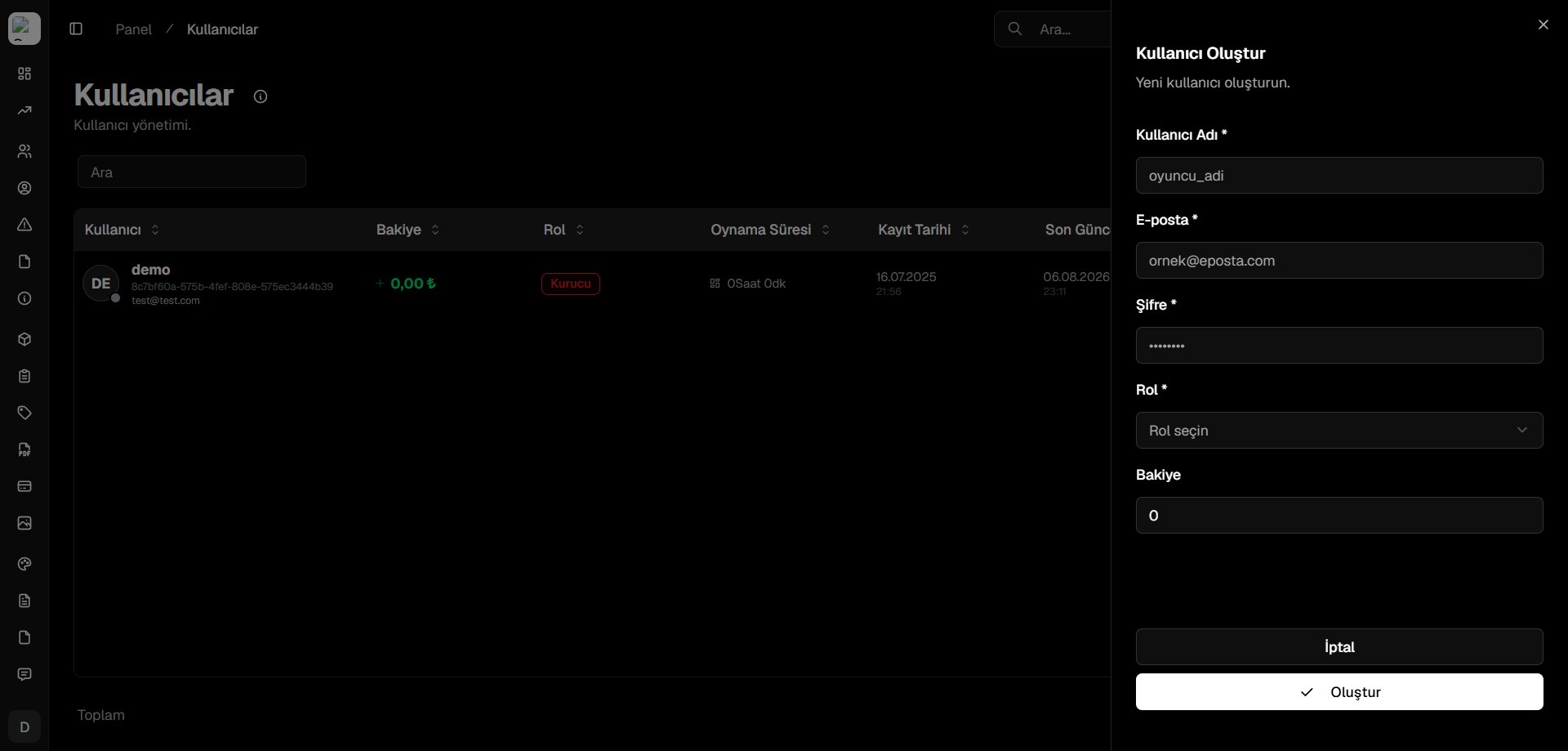 Manual User Creation Step 2