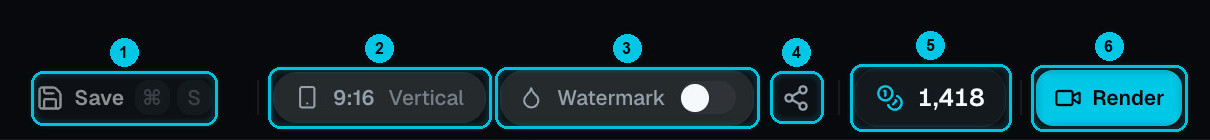 The editor top bar