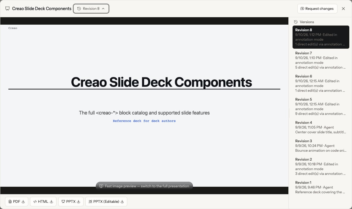 English Versions panel showing agent and annotation-mode revisions
