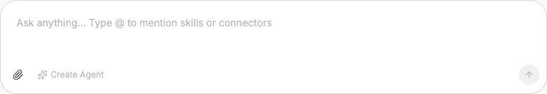 Close-up of the chat input bar showing the mic button, attachment button, and send button