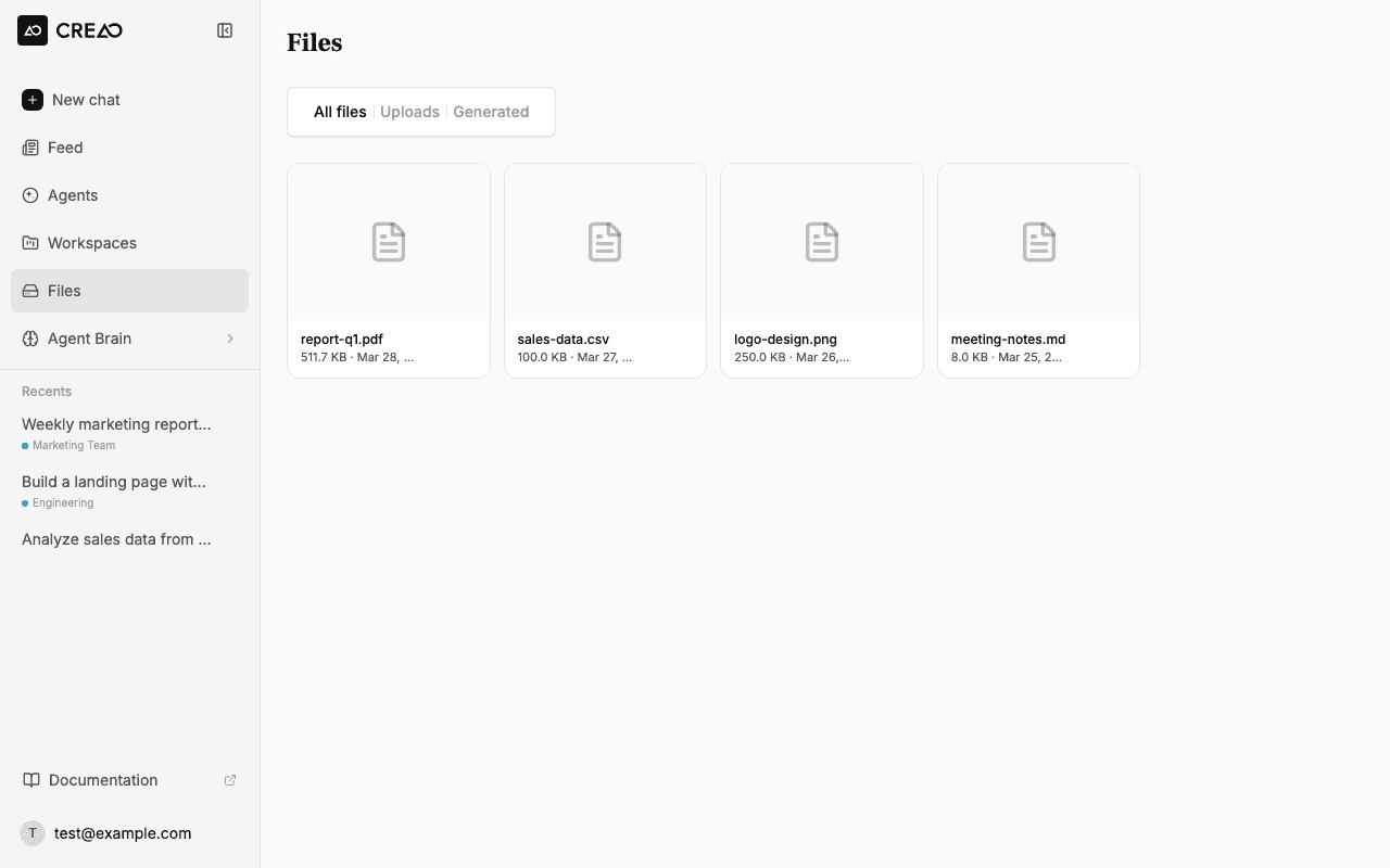Folder creation input with Create and Cancel buttons