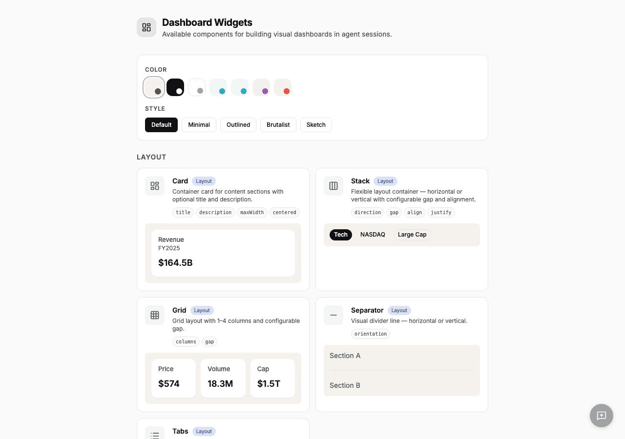 Widgets - CREAO Documentation