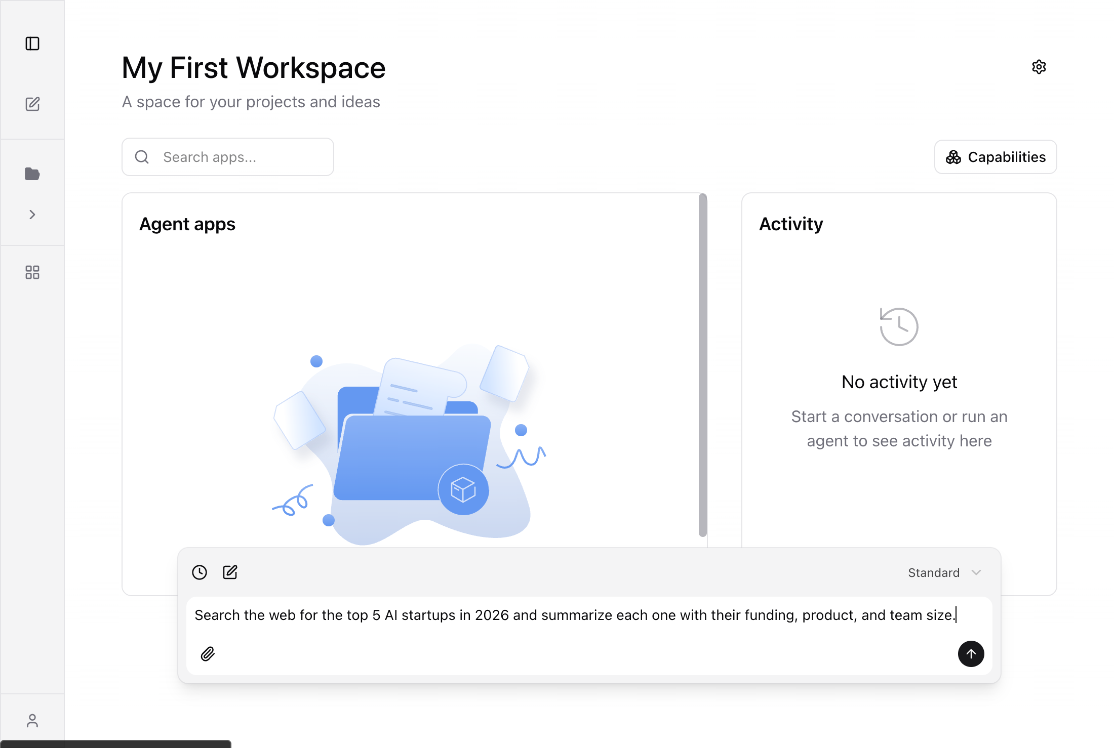 Typing a prompt in the chat bar