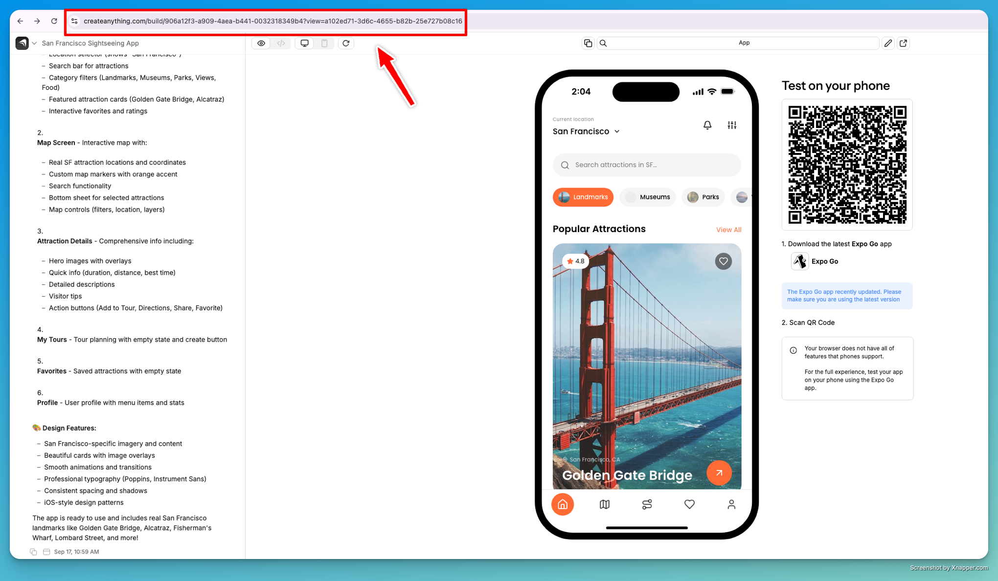 How to copy your builder URL from the address bar