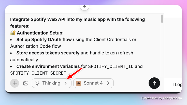 Using the generated prompt in Thinking Mode
